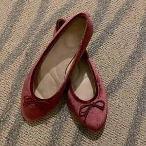 Velvet ruby ballet flats